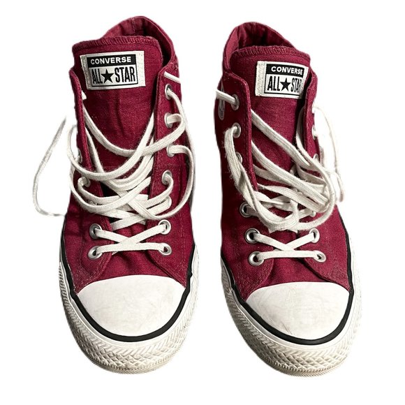 Converse Burgundy Red Casual Chuck Taylor All Star High Tops Sz 11 - Picture 2 of 4